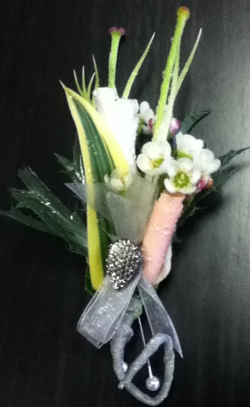 Drop of Silver Boutonniere