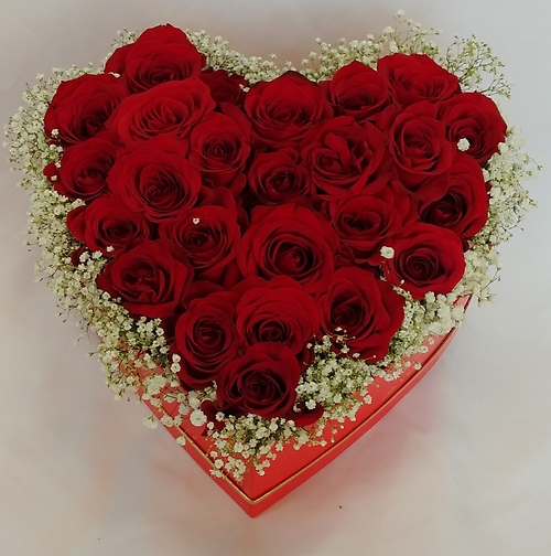 Heart Box - with 24 Roses -Box 6